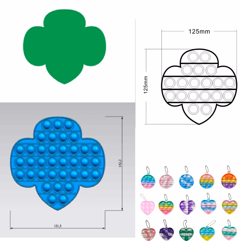 Push Pop Bubble Fidget Keychain
