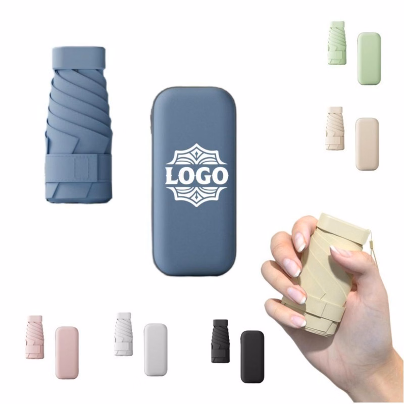 Custom Mini Dual-Purpose Capsule Umbrella With Storage Case