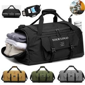 Canvas Duffel Bag with Wet Pocket Shoes Compartment 1