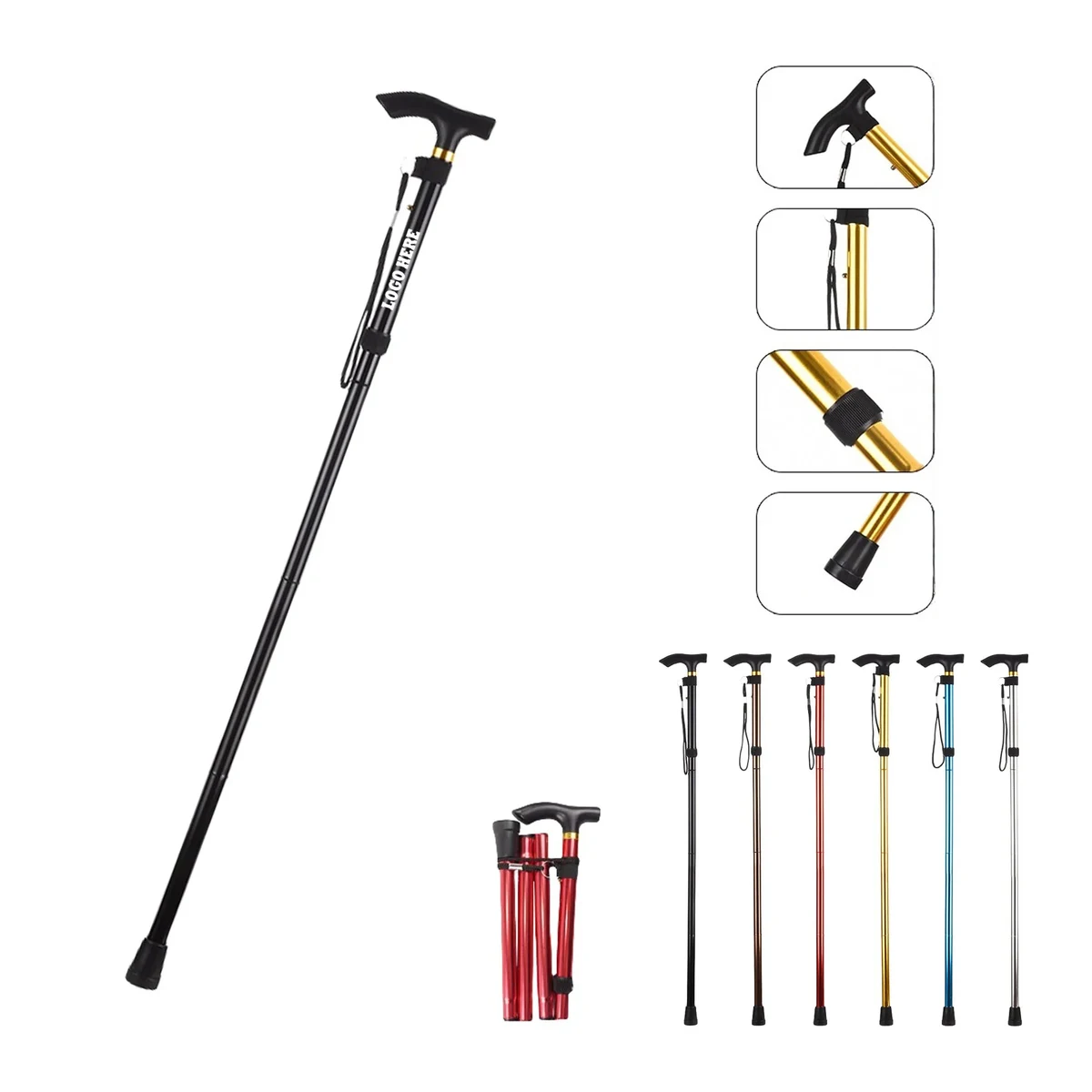 Five-Section Retractable Non-Slip Trekking Pole 1