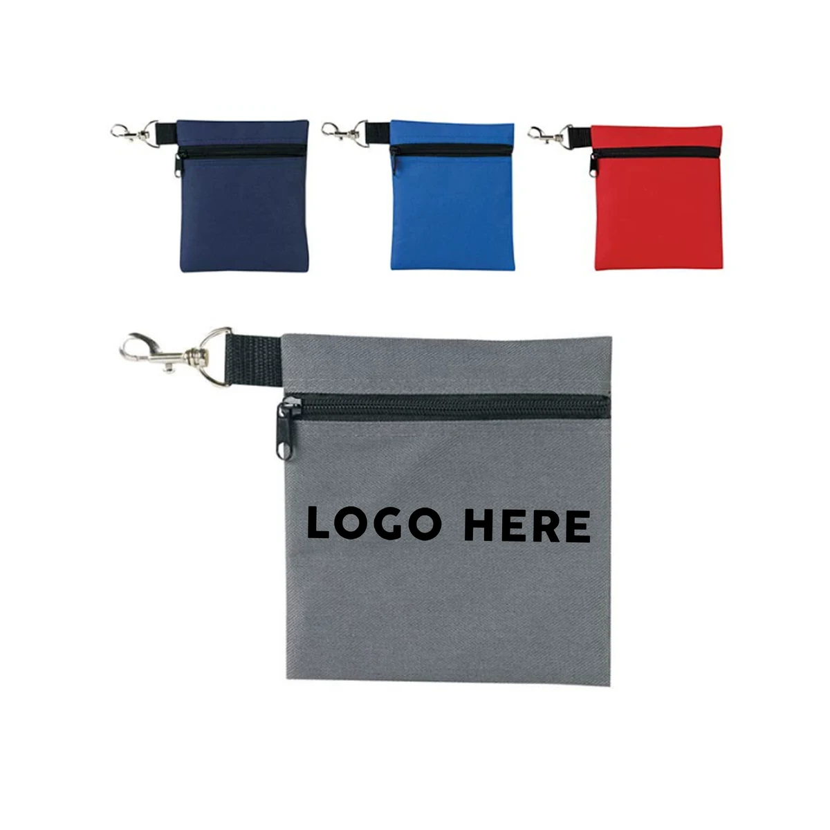 Professional Zipper Golf Ball Pouch Waist Bag with Carabiner 1