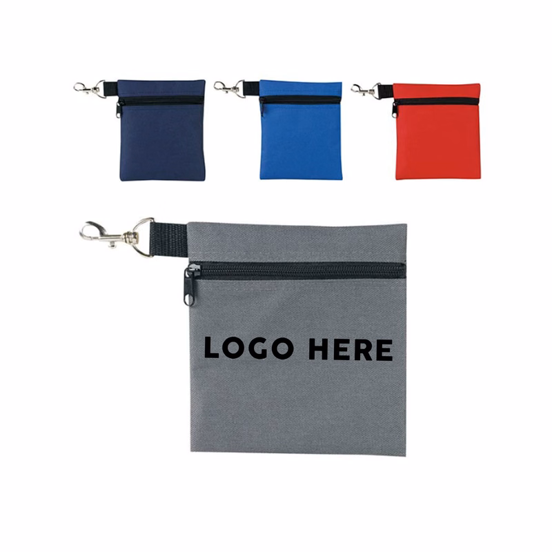 Professional Zipper Golf Ball Pouch Waist Bag with Carabiner