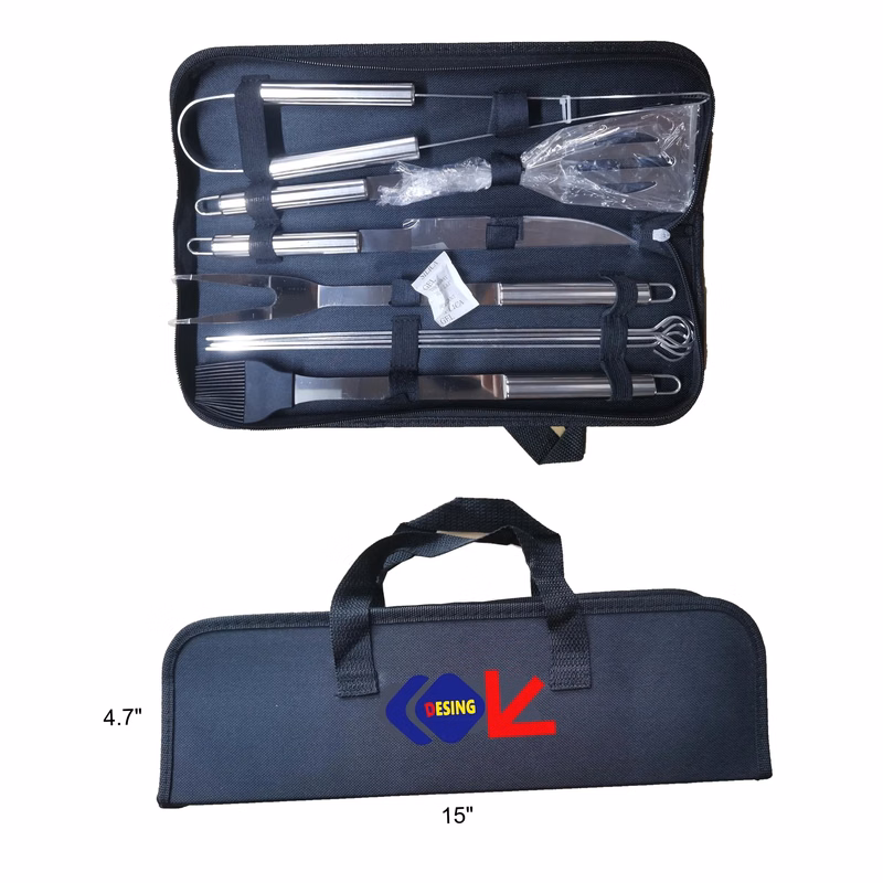 9 Piece Outdoor Stainless Steel BBQ Tool Set