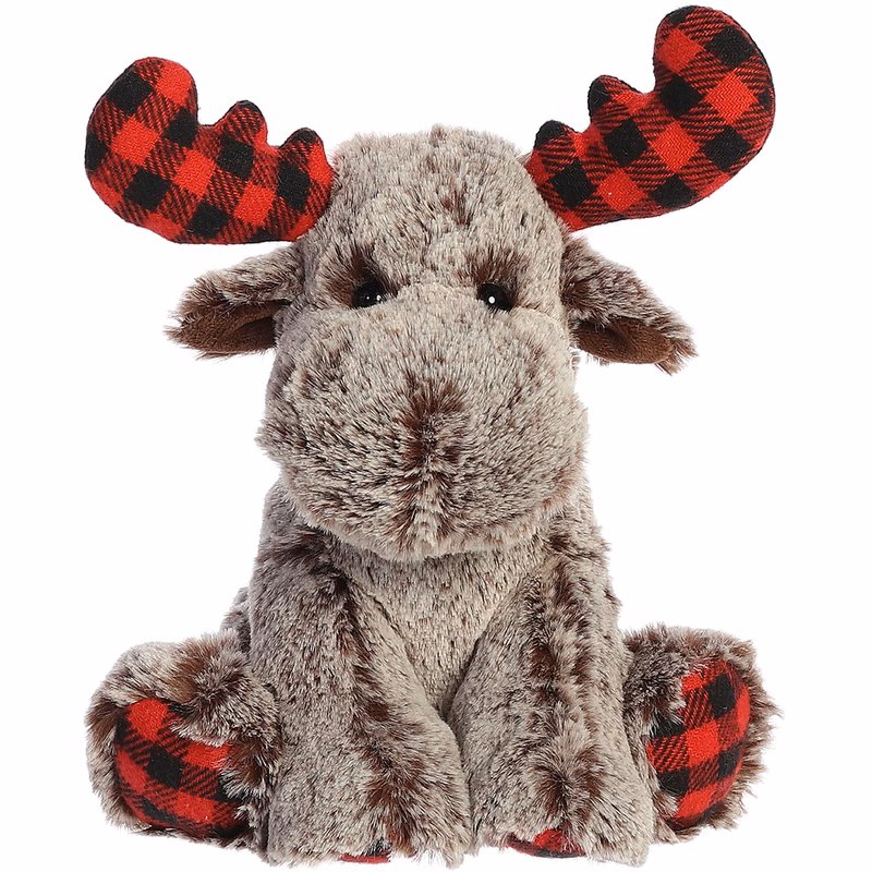9" Buffalo Plaid Moose