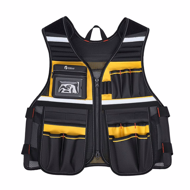 Adjustable Fit Multi-Pocket Reflective Safety Tool Vest