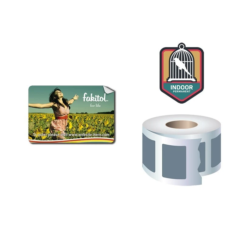 Roll Stickers / Decal - Indoor Permanent - 2.5x3 Rectangle Shape 1