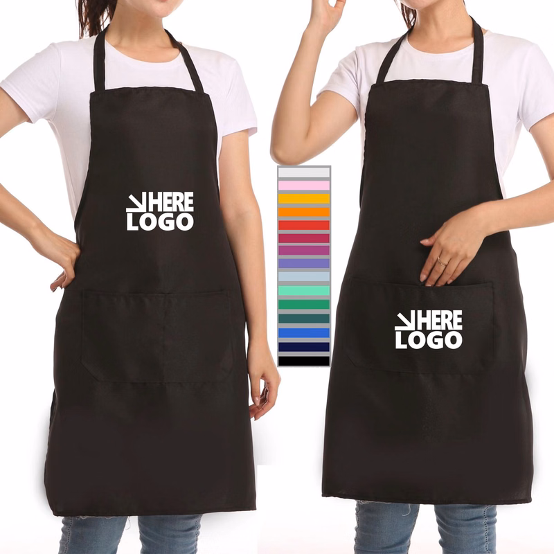 Polyester Unisex Kitchen Chef Apron MOQ 100pcs