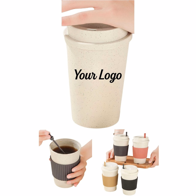 Reusable Coffee Cup with Lid and Sleeve