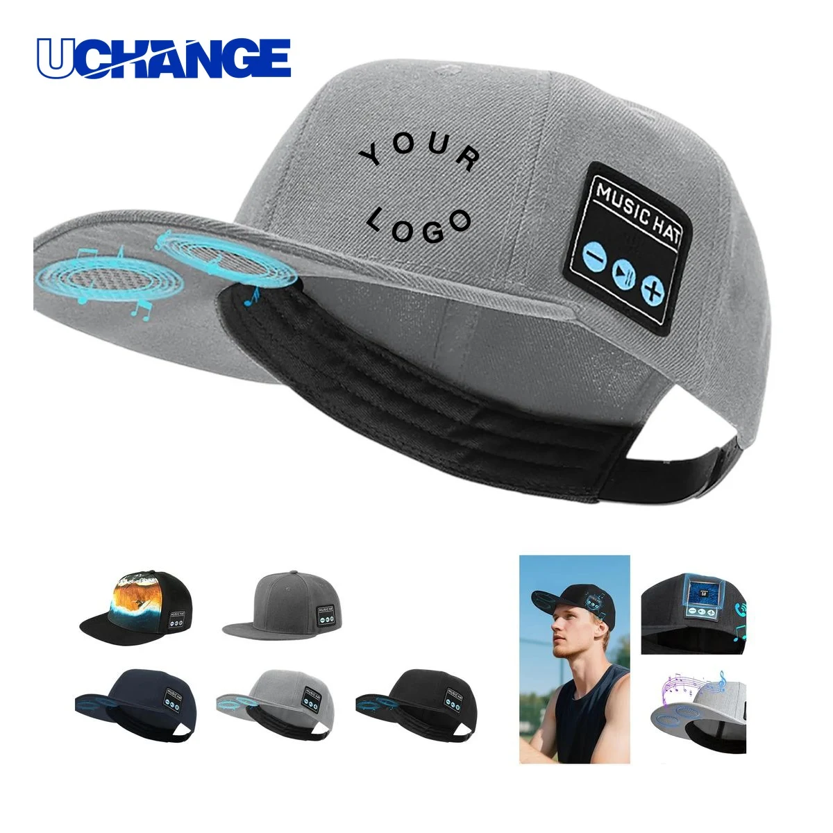 Cotton Cap Headwear with Built-in Speakers for Outdoor Use 1