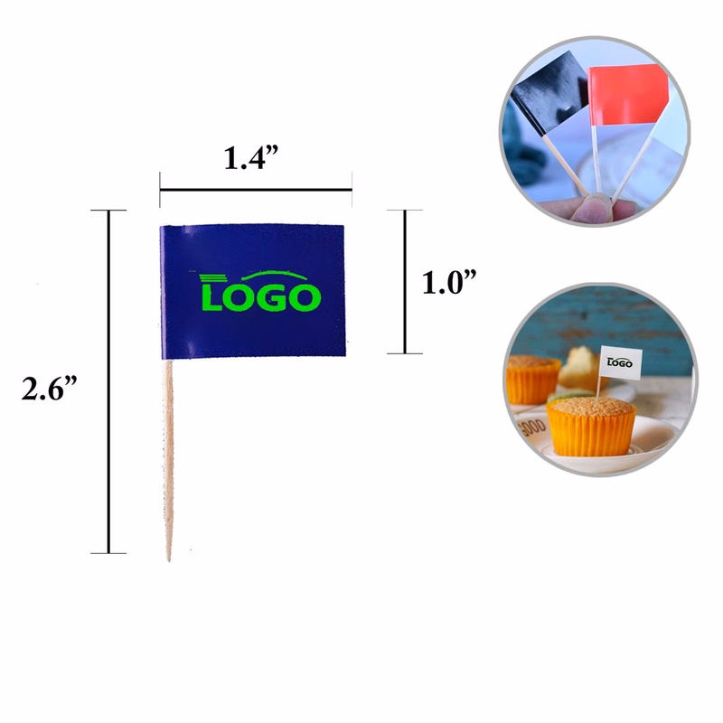 MOQ500 Custom Toothpick Flags In Various Shapes