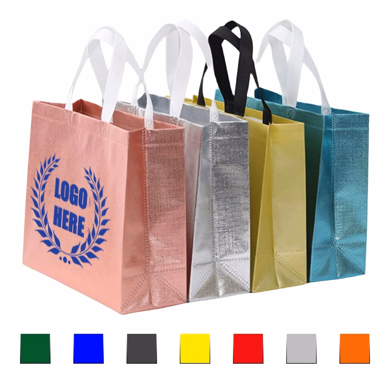 Large Laminated Metallic Shopping Grocery Non-Woven Bag