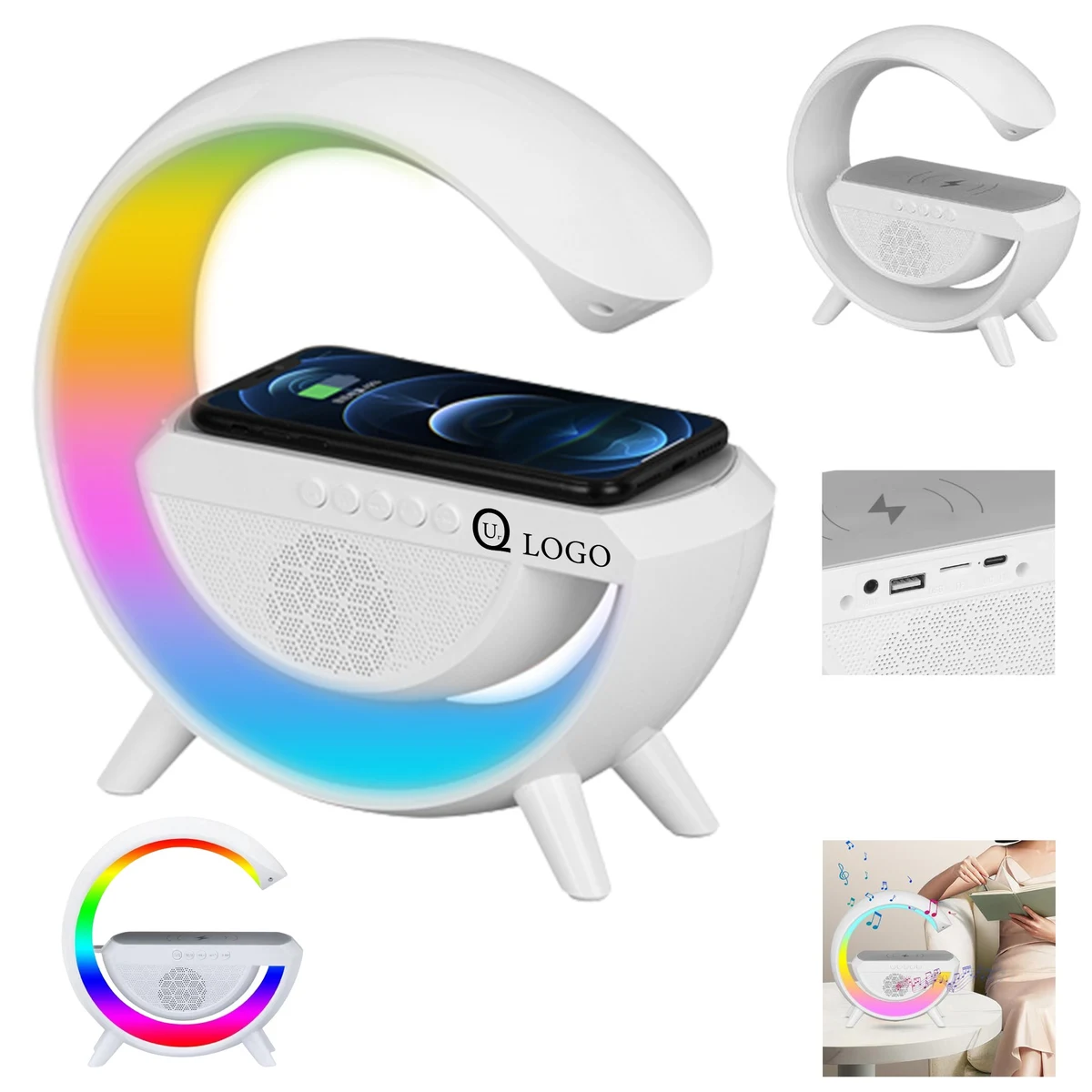 3 In 1 Rainbow Light Wireless Charger Speaker 1