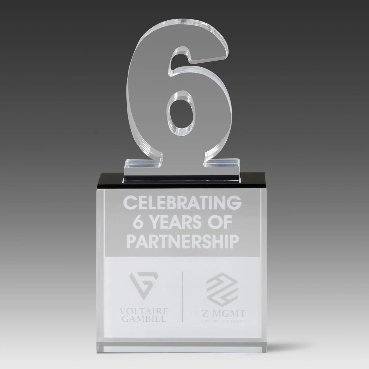 Recognition Number Award 6 (4" x 8" x 1") 1