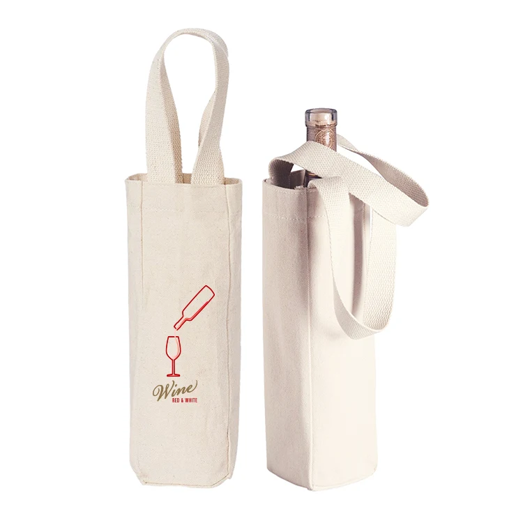 10 oz. Cotton Canvas Wine Bottle Gift Tote bag/wine totes/gift bag 1