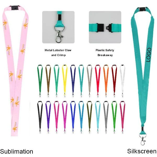 3/4" Metal Lobster Claw Lanyard W/ Safety Breakaway (Sublimation) 1