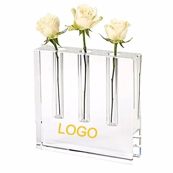 Triple Play Square Crystal Bud Vase