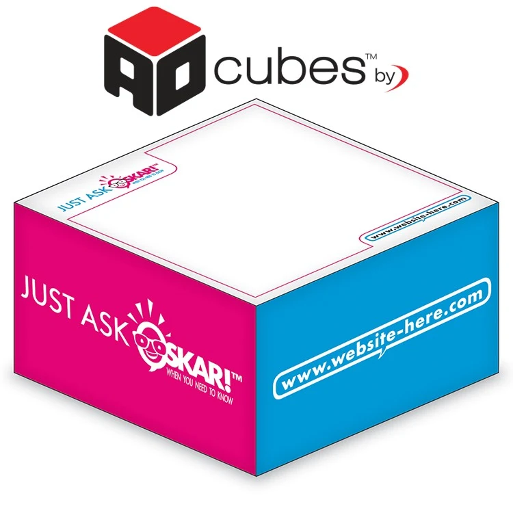 Ad Cubes™ - Memo Notes - 2.75x2.75x1.375-2 Colors, 2 Side Designs 1