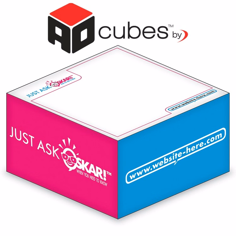 Ad Cubes™ - Memo Notes - 2.75x2.75x1.375-2 Colors, 2 Side Designs