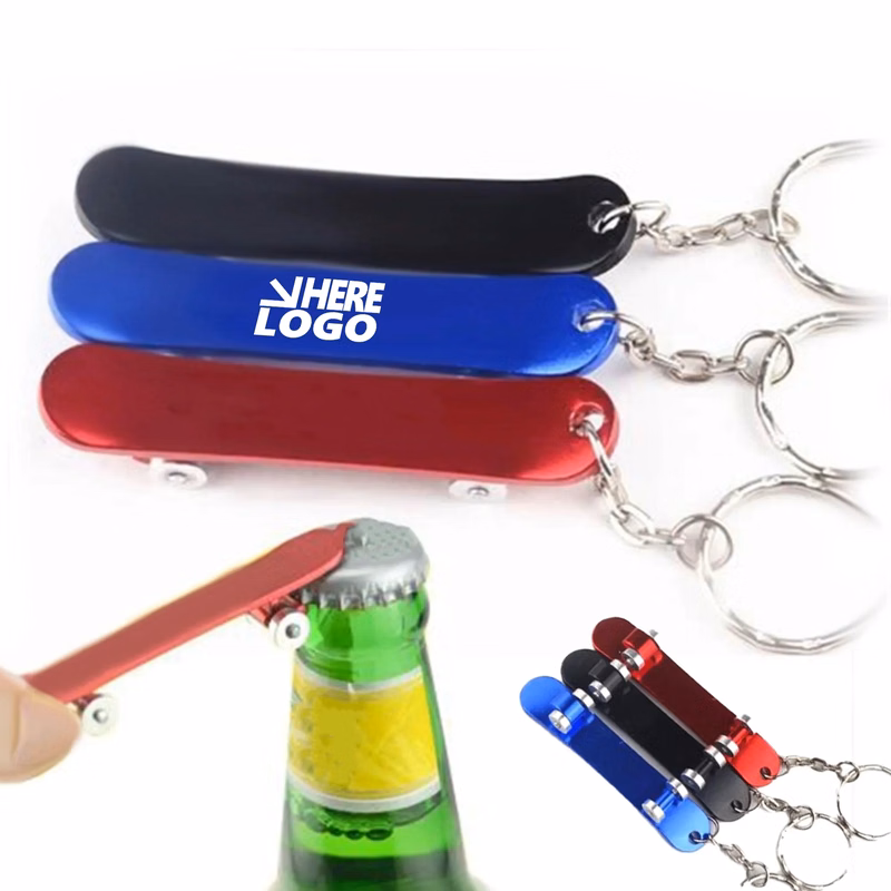 MOQ 20 Skateboard Shape Bottle Opener Key Chain