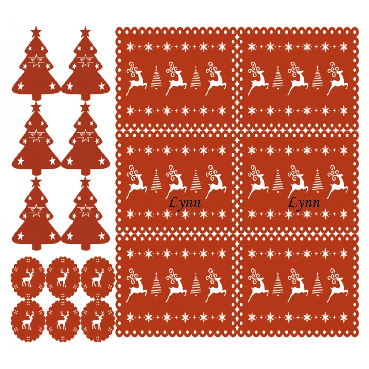 Christmas Felt Guest Mat Coaster Set 1
