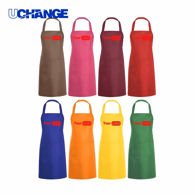 Logo Printed Polyester Kitchen Apron Workwear