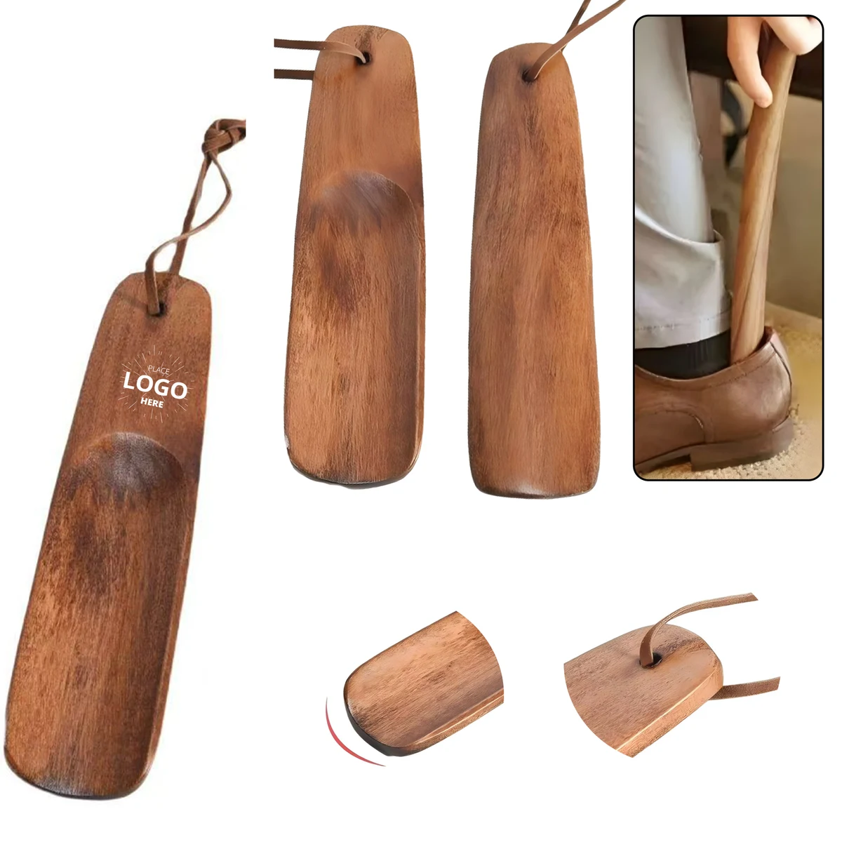 Mini Travel Wooden Shoe Wearing Spoon 1