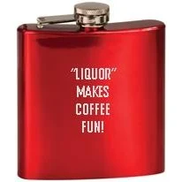 Laser Engraved Gloss Red Stainless Steel Flask 1