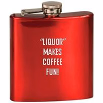 Laser Engraved Gloss Red Stainless Steel Flask