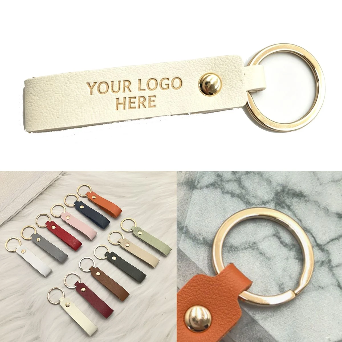 Promotional Durable PU Leather Keychain 1