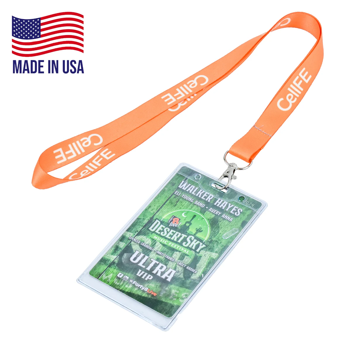 USA Made Full Color Dye Sublimation Lanyard w/ Badge holder 1