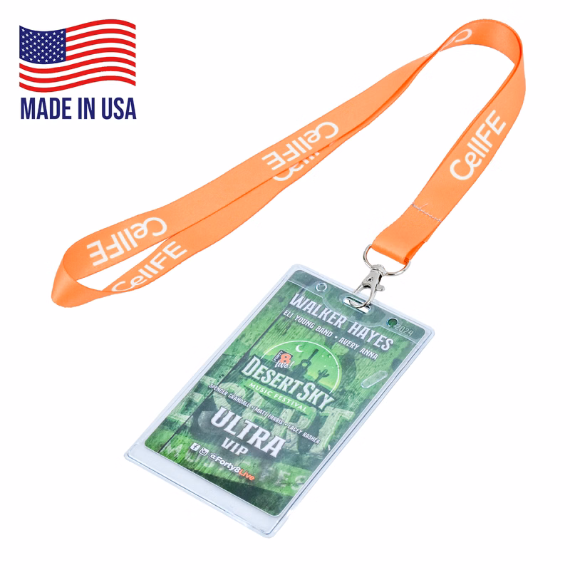 USA Made Full Color Dye Sublimation Lanyard w/ Badge holder
