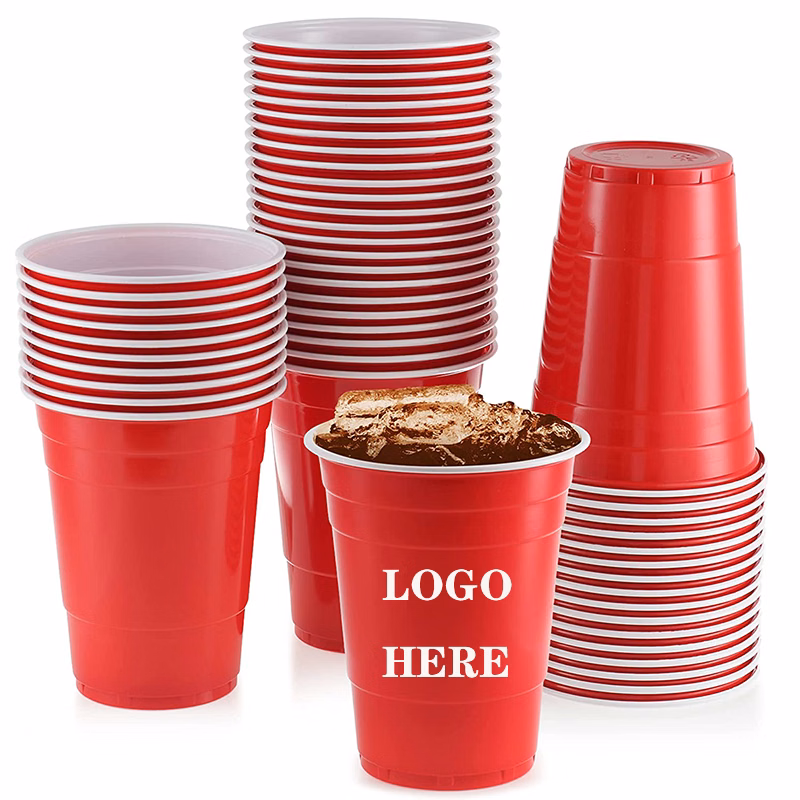 16-Ounce Reusable Plastic Drinking Cups