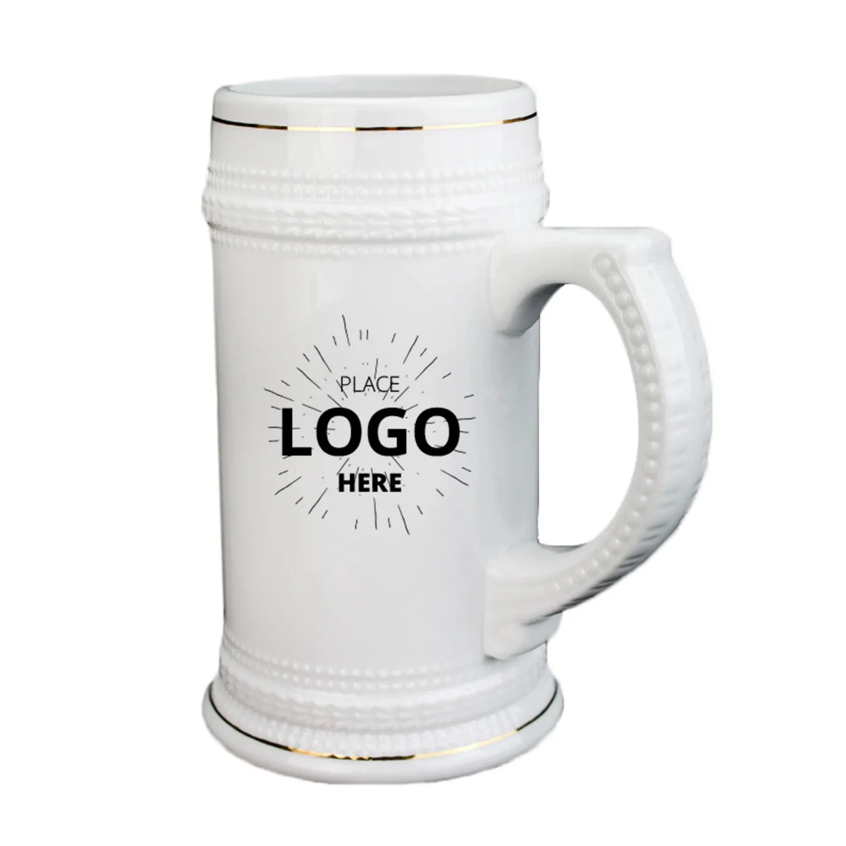 22 Oz White Beer Mug 1