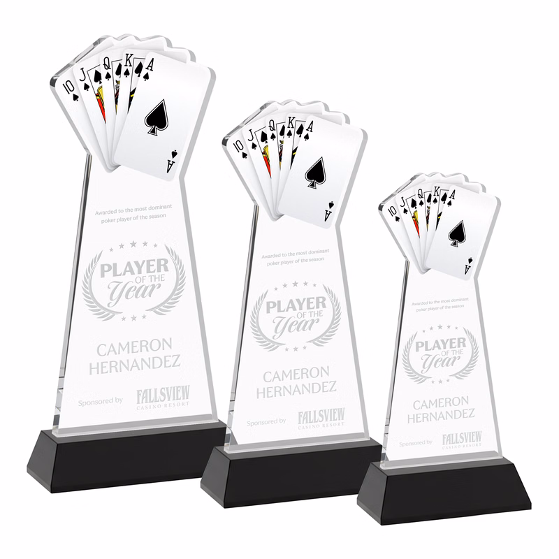 Poker Award on Hartford Base - Black