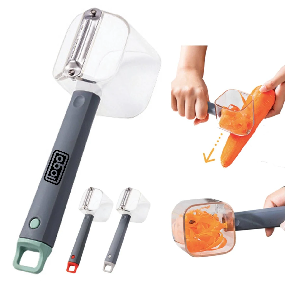 Stainless Steel Peeler With Storage 1