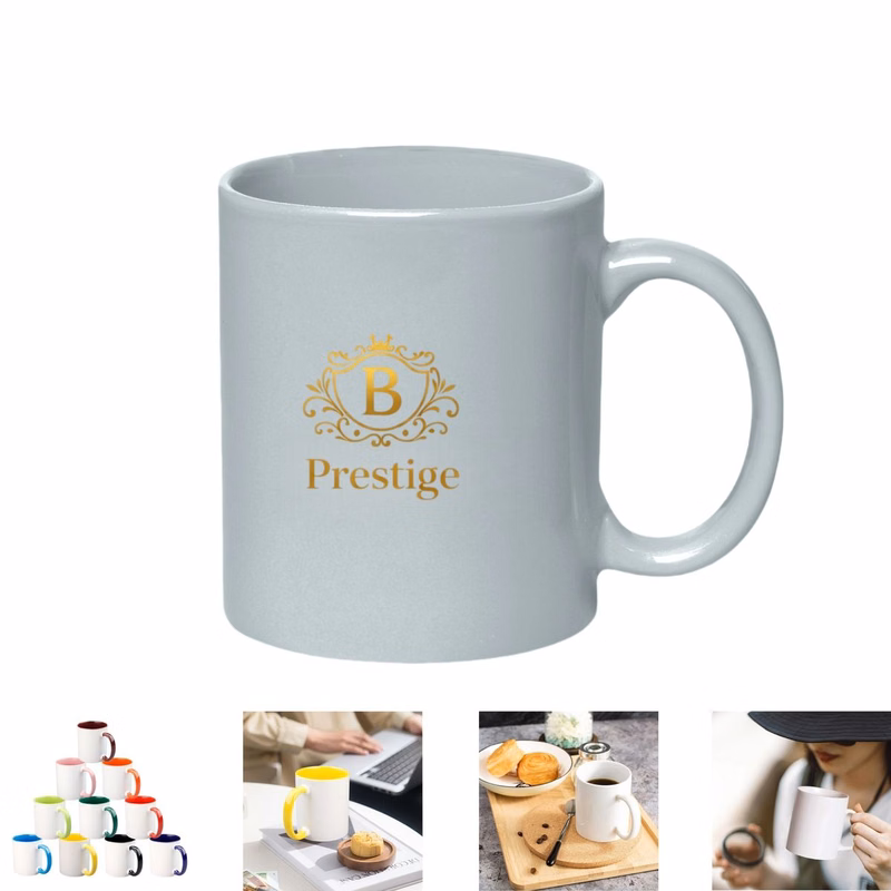 11 Oz Ceramic Coffee Mugs with C-Handle