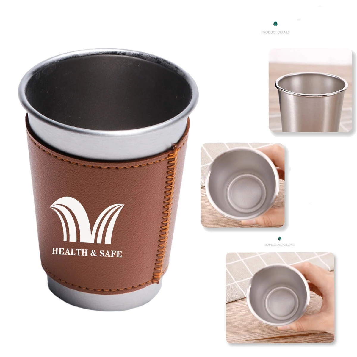 10.2 oz Stainless Steel Beer Cup w/ Sleeve 1