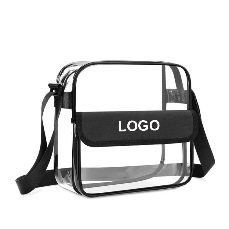 Large Clear Crossbody Messenger Shoulder Bag w/Adjustable Strap 1
