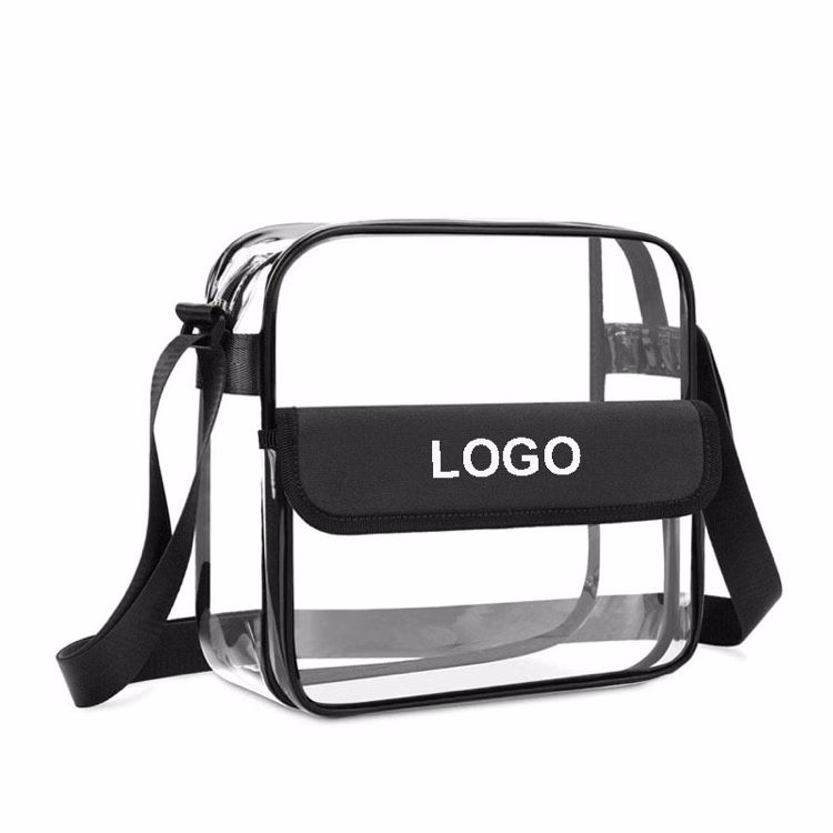 Small Clear Crossbody Messenger Shoulder Bag w/Adjustable Strap