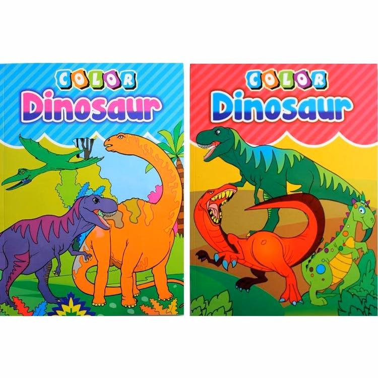 Dinosaur Coloring Books - 2 Designs 96 Pages