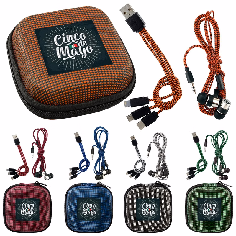TEXTURED CHARGING CABLE EAR BUD KIT