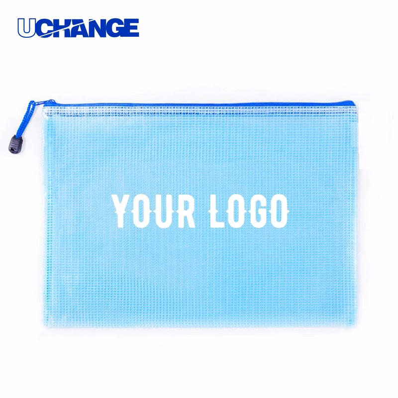 A4 Double Layer Mesh Zipper File Bag