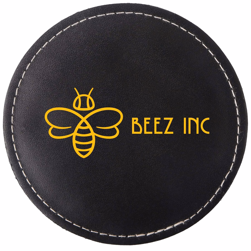 Benson Bonded Leather Round Coaster Single : Single