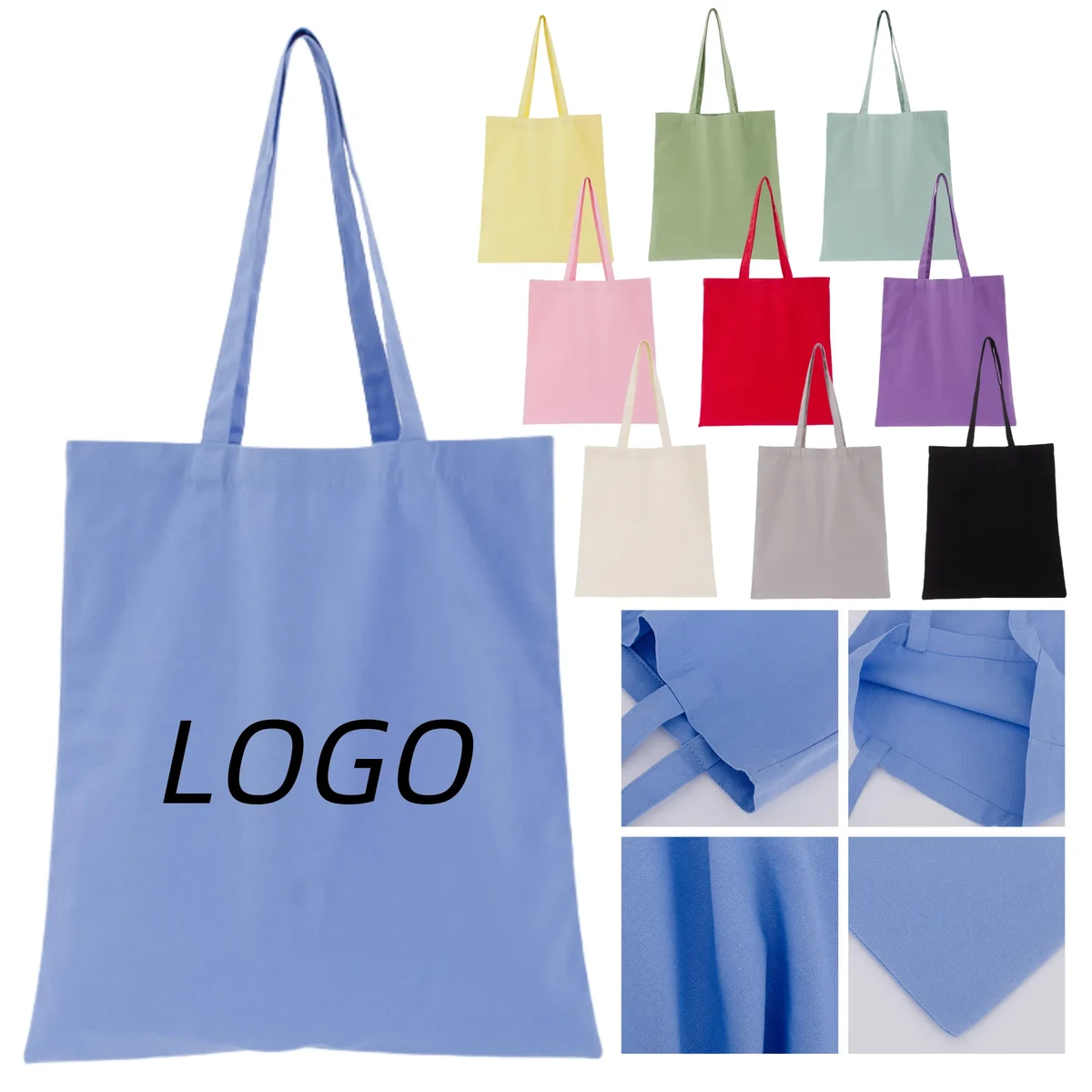 Colorful Cotton Eco-Friendly Shopping Bag, custom tote bag with logo imprint 1