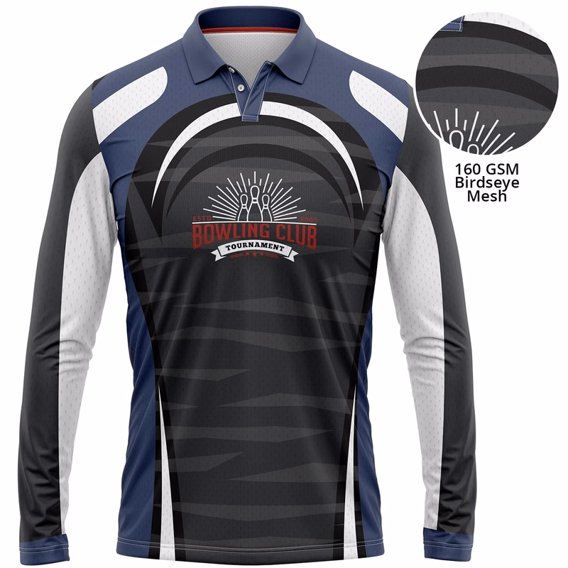 Unisex 160 GSM Birdseye Mesh Performance Long Sleeve Polo shirts