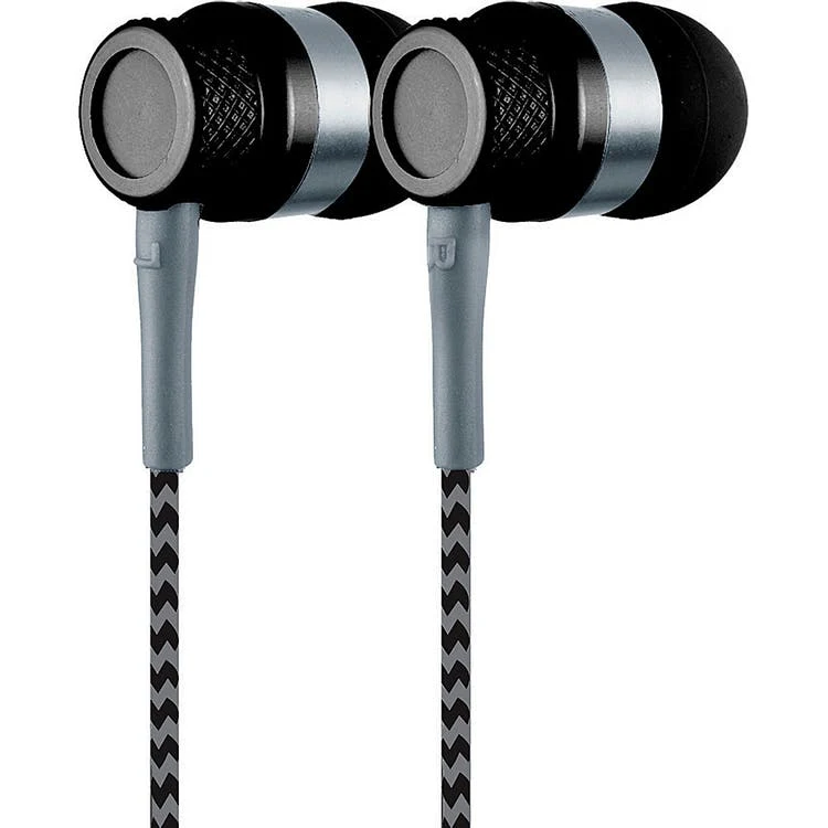 Metal Earbuds with Mic - Black Stereo 1