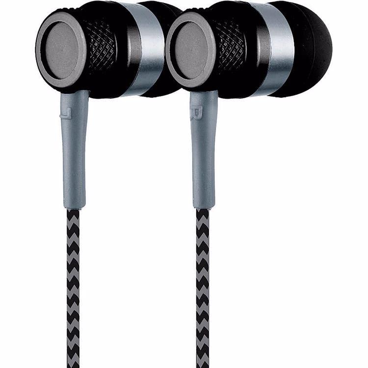 Metal Earbuds with Mic - Black Stereo