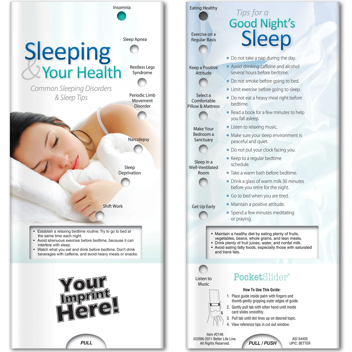 Pocket Slider - Sleeping and Your Health 1