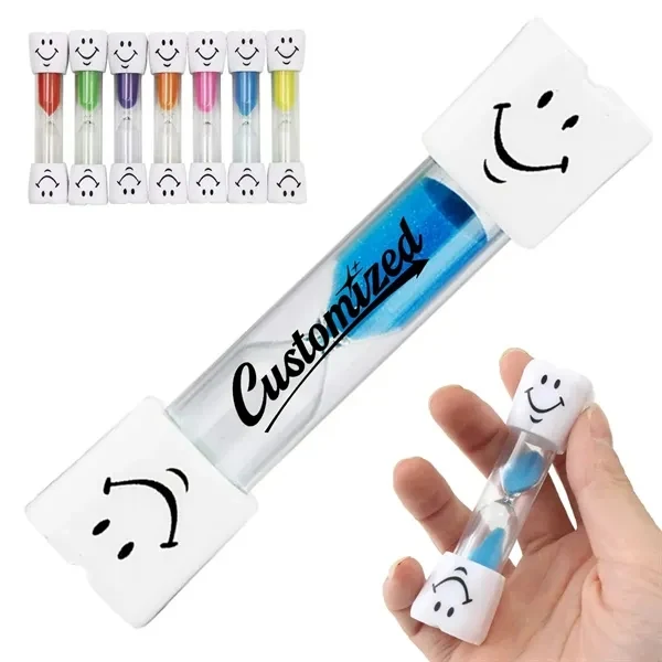 Custom Plastic Tooth Shaped Sand Timer with Smile Face — Dental & Kids Promo 1