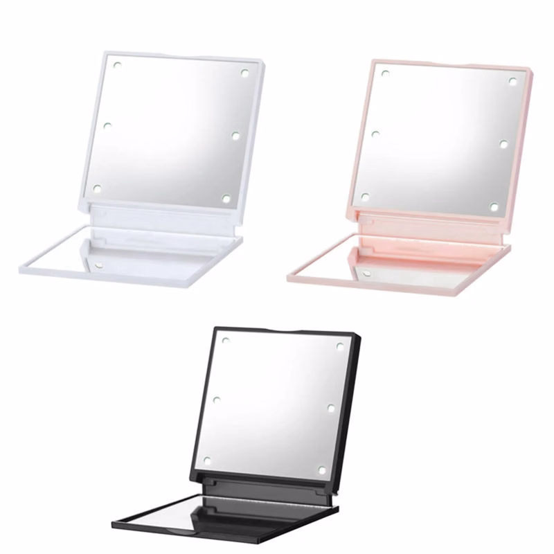 Lighted Folding Travel Makeup Mirror